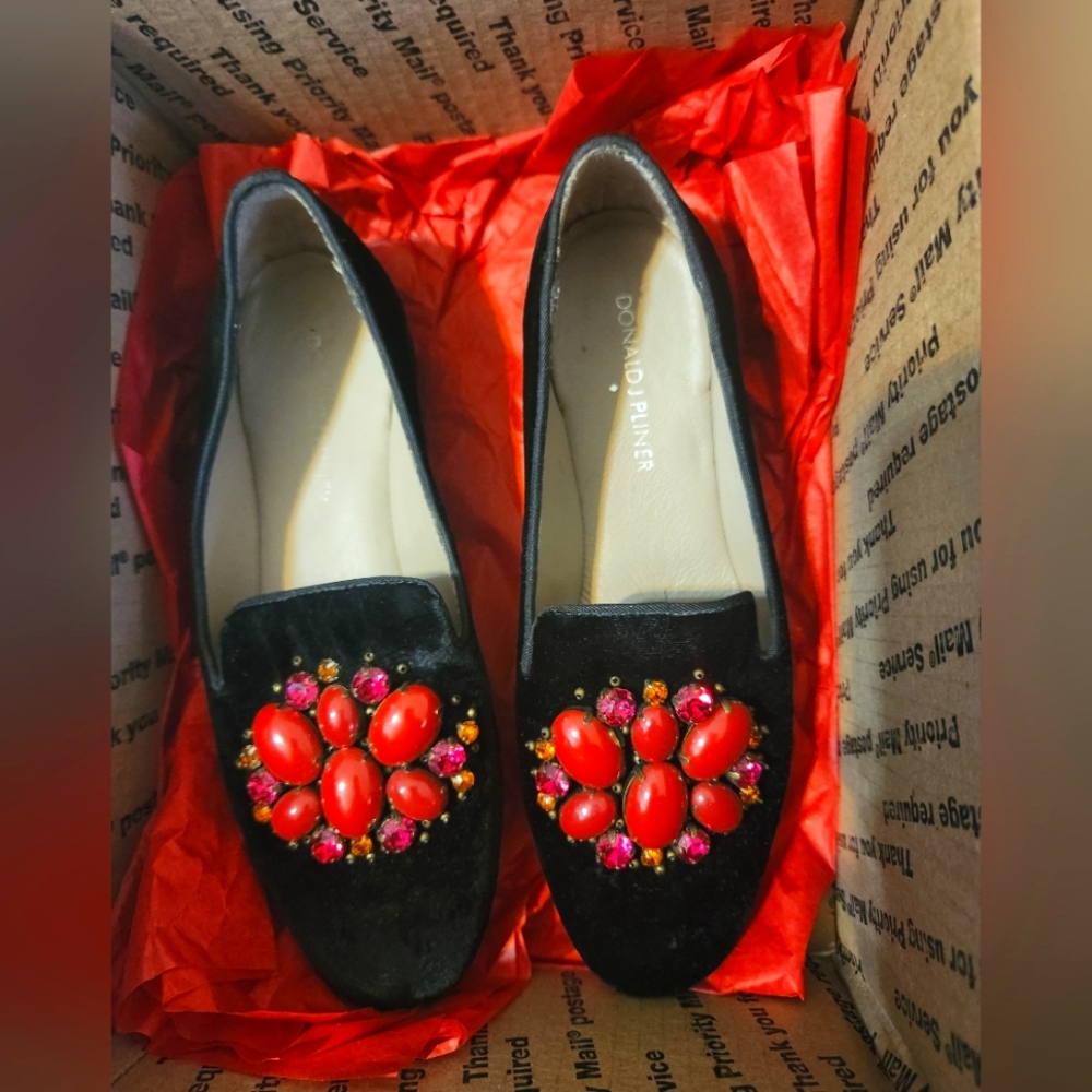 Donald J Pliner Jeweled Loafers